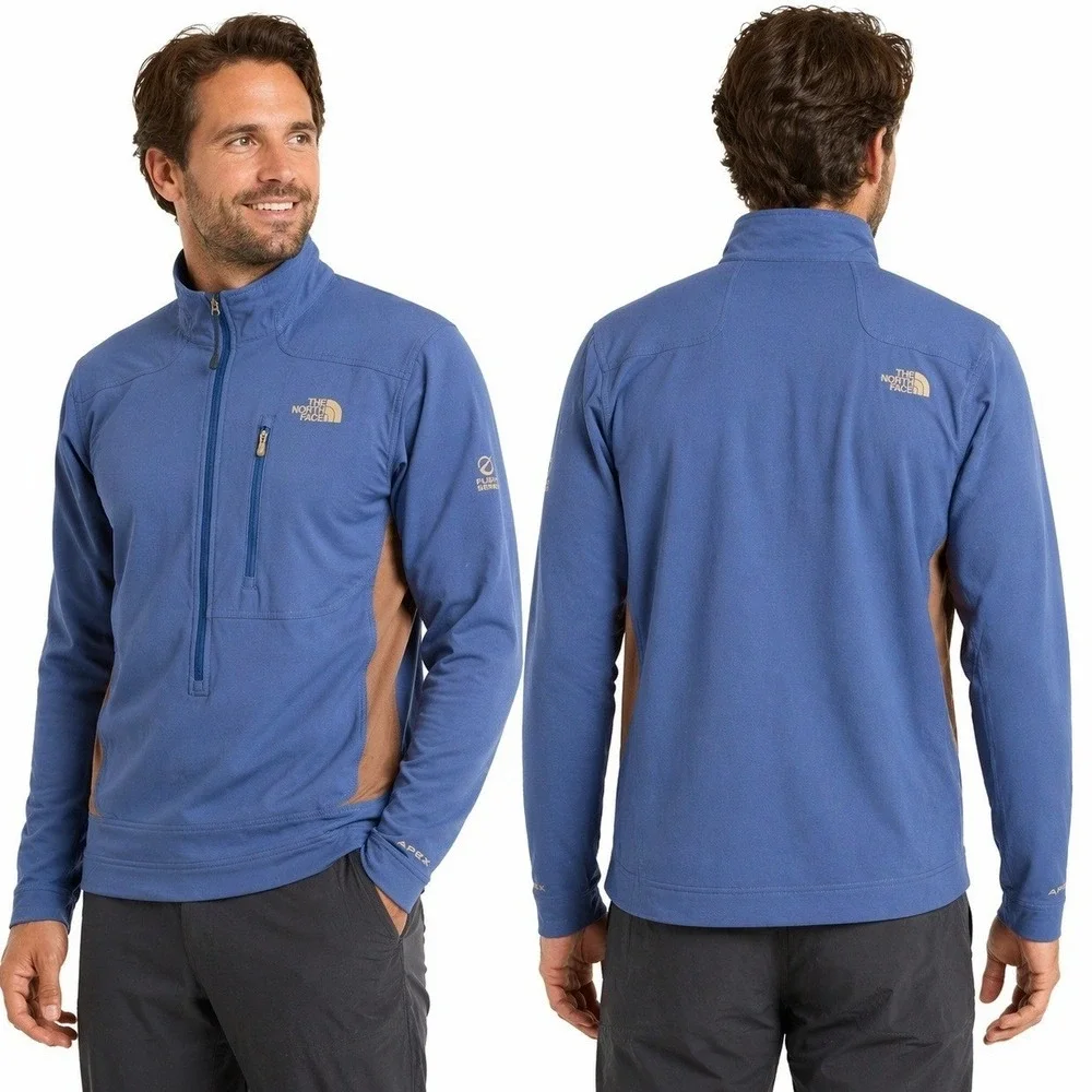 The‎ North Face Pullover Mens Large Flight Series Apex Blue Grey Quarter Zip
